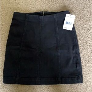Free People Black Denim Skirt